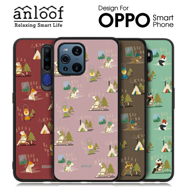 anloof OPPO Reno10 Pro 5G Reno9 A Reno7 A Find X3 Pro A5 2020 ケース カバー ハードケース ハードカバー ストラップホール シンプル レディース メンズ FindX3Pro 背面型ケース 背面ケース 背面カバー ブランド かわいい キャンプ 模様 ネコ イヌ クマ