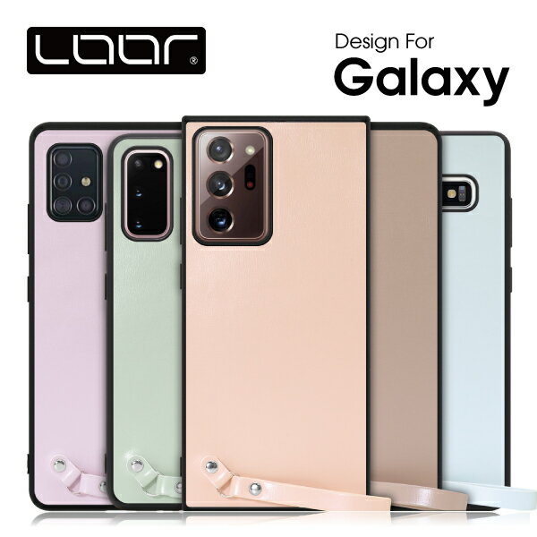 LOOF MACARON-SHELL Galaxy S24 S23 FE Ultra A54 A53 5G S23 S22 S21 Ultra M23 5G ケース カバー S21 S21 A32 A51 5G Note20 S20 Ultra 5G S20 Note10 S10 S10 ケース カバー スマホケース 本革 レザー ストラップ付き 落下防止 シンプル マカロン かわいい