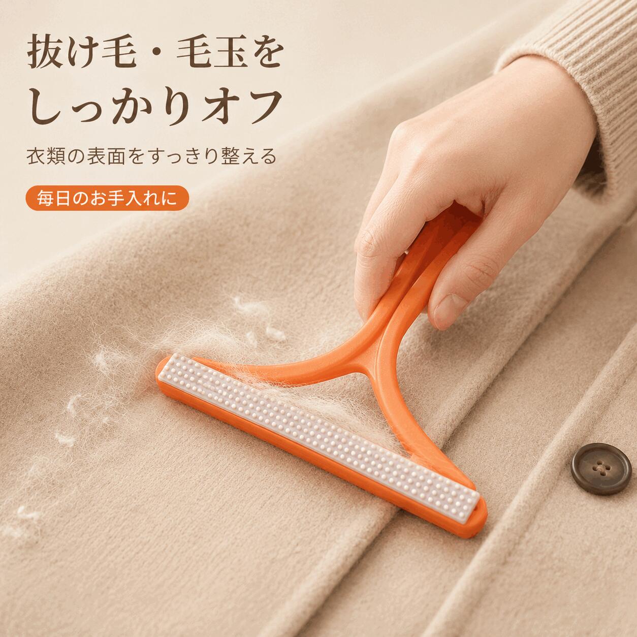 LIFILLの【初回限定／お一人様1点限り】毛玉取りブラシ 両面タイプ 衣類用クリーナー ペットの毛 抜け毛 糸くず ホコリ取り ニット セーター コート対応 手動 コンパクト 軽量 お手入れ簡単｜アングル3