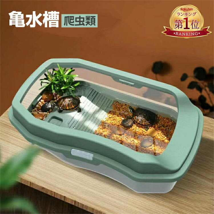 【早い者勝ち★300円Offクーポン】亀水槽 爬虫類 亀の水槽 飼育ケース 飼育区域あり 亀用水槽 亀ケージ ..