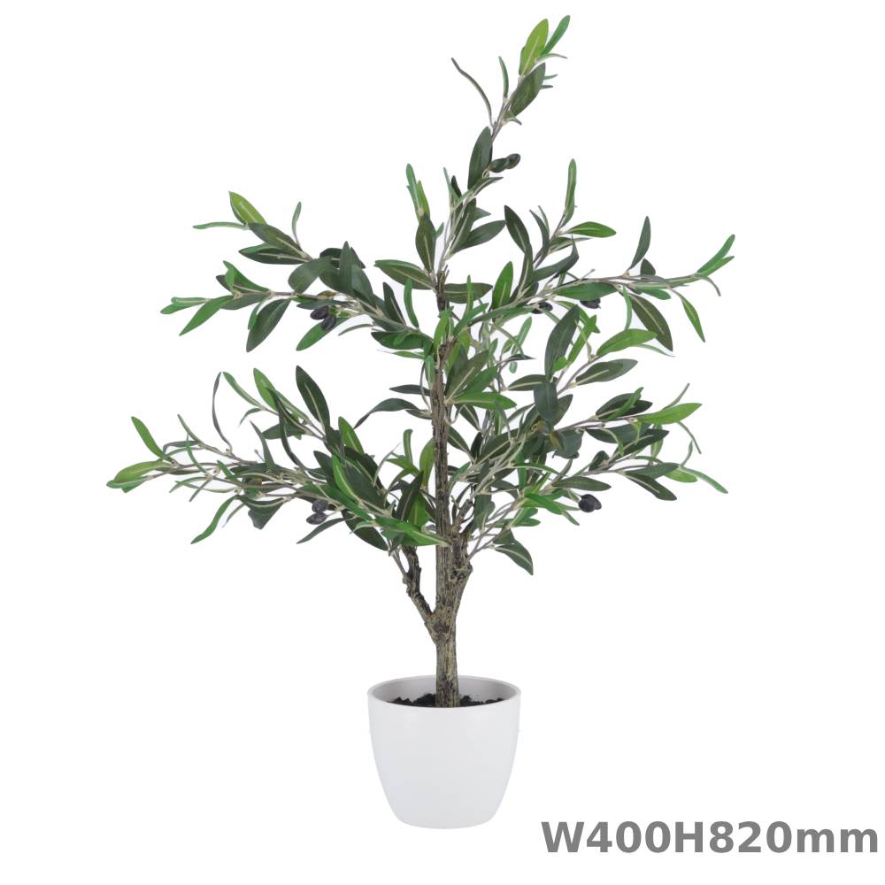 Olive - 【P5倍5/20 13-15時&最大1万円クーポン5/20】 観葉植物 オリーブ 幅400×高さ820mm フェイクグリーン インテリアガーデン 5号鉢対応 おしゃれ 室内ガーデン かっこいい 造花 リビング オフィス 店舗 20719