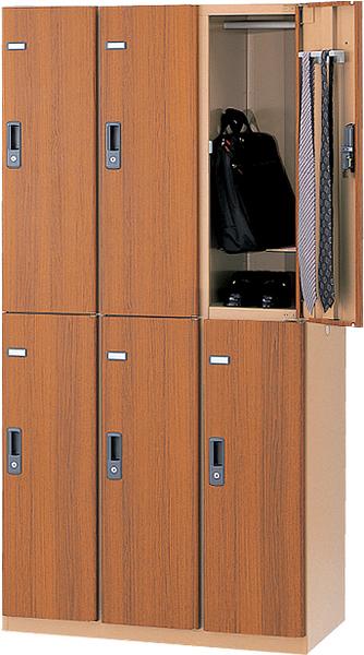 soldout 6人用ロッカー SLA-6M スポーツロッカー 木目 鍵付 テンキーロック ダイヤル ...