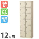【P5倍7/25 13-15時&最大1万円クーポン7/19-25】 シューズロッカー 12人用 2列6段 ダイヤルロッカー 鍵付き 網棚付き 日本製 完成品 下駄箱 スチールロッカー シューズボックス 玄関収納 靴入れ 収納 SLB-212-D2 ルキット オフィス家具 インテリア