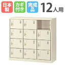 12人用シューズロッカー 3列4段 シリンダー錠 SLC-M12 鍵付き シューズボックス シューズロッカー シューズラック 下駄箱 靴箱 シンプル 収納 日本...