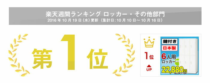 ロッカー 6人用 ホワイト かぎ付き 更衣ロッカー オフィスロッカー スチールロッカー 6人用ロッカー スチール ワードローブ オフィス収納 六人用 鍵付き AKL-W6 LOOKIT オフィス家具 インテリア 2