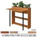 【最大1万円クーポン8/4-10】 【法人限定】 カウンターテーブル プランター付き 片面 幅1200×奥行710×高さ1100mm 抗ウイルス加工 抗菌加工 ...