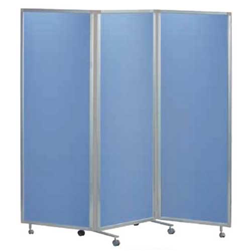 【P5倍6/20 13-15時&最大1万円クーポン6/20】 【法人限定】 三つ折り パーテーション 幅1800mm 高さ1725mm ブルー マグネット連結 キャスター付き 間仕切り 衝立 オフィス スペース SMP-3CL-BL