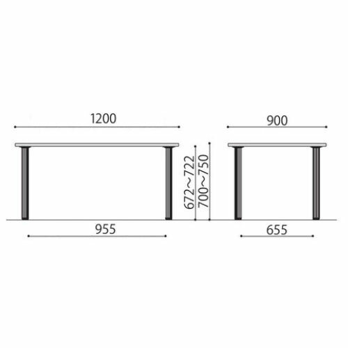 【法人送料無料】福祉用テーブル アジャスター脚 幅1200×奥行900mm 抗ウイルス加工 抗菌加工 ナチュラル 作業テーブル ダイニングテーブル 福祉施設 VHAJ-K1290