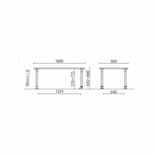 【P5倍9/5 10-14時&最大1万円OFFクーポン 9/4 20時-9/11 2時】【法人送料無料】 昇降テーブル 片脚キャスター付き 幅1600×奥行900mm 抗ウイルス加工 抗菌加工 10段階高さ調節 ダイニングテーブル 介助テーブル VMRT-K1690