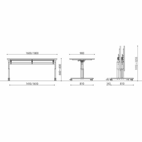 【P5倍5/10 13-15時&最大1万円クーポン5/9~16】 【法人限定】 昇降テーブル 抗ウイルス 幅1600×奥行900mm スタッキングテーブル キャスター脚テーブル ダイニングテーブル 作業用テーブル 介護施設 VRK-F1690 2