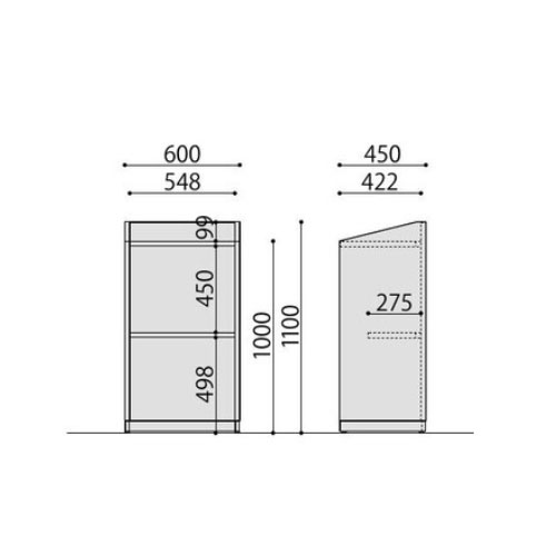 【法人送料無料】 司会者台 幅600×奥行450×高さ1100mm ホワイト 演説台 ハイカウンター 教壇 インフォメーション 学校 イベント 完成品 日本製 SKD-6045WH [2]