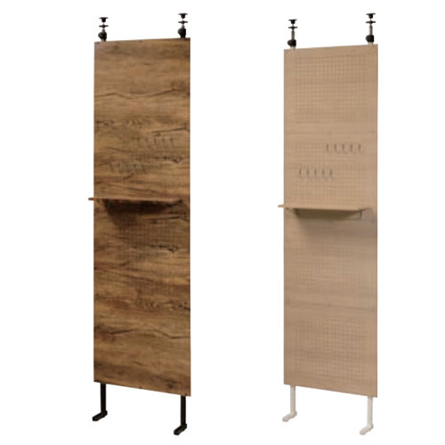 【P3倍11/1 13-15時&最大1万円クーポン11/1】 【法人送料無料】 突っ張り有孔ボード 幅600×奥行200×高さ2345〜2745mm ブラウン ナチュラル 収納ラック 壁面収納 飾り棚 店舗 リビング おしゃれ TYB-600