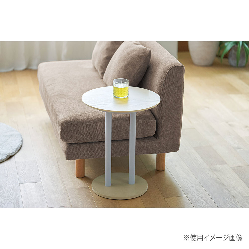 ログ サイドテーブル 直径400×高さ500mm ナチュラル 天然木 木製テーブル 木製支柱...