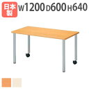 【P5倍7/20 13-15時&最大1万円クーポン7/19-25】 【法人送料無料】 学校用テーブル 角型 幅1200×奥行600×高さ640mm キャスター付き 児童用テーブル ワークテーブル 児童館 学童保育 教育施設 学校 ER-1260KM(3)