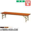 【最大1万円クーポン7/19-25】 【法人送料無料】座卓 幅1800×奥行450×高さ330mm 共巻 折りたたみテーブル フォールディングテーブル 集会場 学校 教育施設 セミナー 完成品 日本製 ZT-1845T ルキット オフィス家具 インテリア