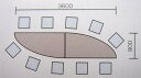 【P5倍4/20 13-15時&最大1万円クーポン4/20】 【法人送料無料】 会議テーブルセット 幅3600×奥行900mm 抗菌天板 ABS樹脂エッジ巻 右L型テーブル2台セット 会議テーブル ワークテーブル 打合せ 会議室 GK6 LOOKIT オフィス家具 インテリア