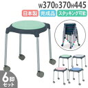 【法人送料無料】 スツール 6脚セット ビニールレザー張り キャスター付き スタッキングチェア 肘なしチェア 背なしチェア 会議用チェア 完成品 日本製 ST-...