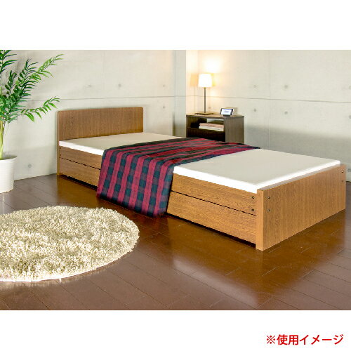 パネルベッド セミシングル 引き出し付き SS 日本製 国産 ベッド キャスター付収納 シングルパネルベッド 収納ベッド パネル 引出し 木製 幅90 319-C LOOKIT オフィス家具 インテリア