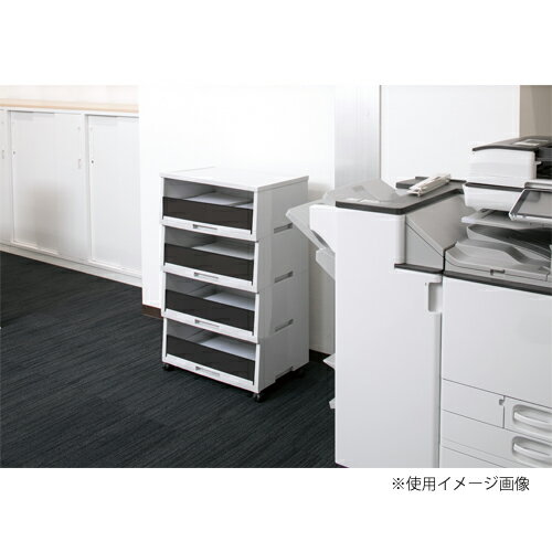 【ビジネス割10%OFF&1200円OFFクーポン9/26-10/24】 【法人限定】 古紙ボックス 引き出しタイプ 4段 A3深型 キャスター付き ダークグレー ブラウン 古紙分別ボックス オフィス用品 会社 オフィス 学校 DS-187-504
