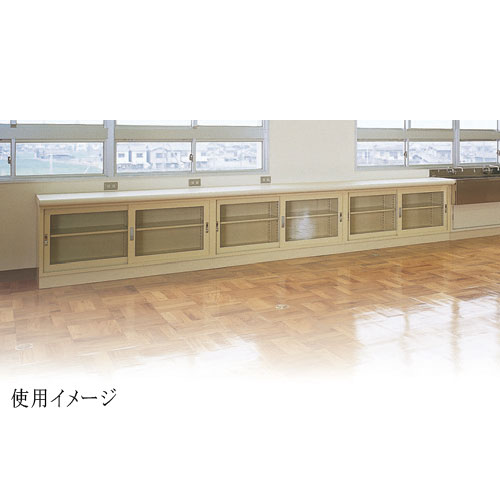 【P5倍2/5 13-15時&最大1万円クーポン2/4-9】 【法人限定】スチール引戸書庫 幅880mm 木天板付き 戸棚 キャビネット 引き違い書庫 備品ロッカー 書庫 書棚 ラック 収納 会社 学校 教室 病院 塾 BER-ST14T(N) [2]