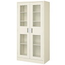 【法人限定】 ガラス両開き書庫 BER-81G(N) W900mm 本棚 カタログ LOOKIT オフィス家具 インテリア