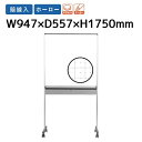 【法人限定】ホワイトボード 幅947×高さ1750mm JFEホーロー 片面 暗線入 脚付き 国産 マグネット 脚付ホワイトボード ミーティング UDMT33 LOOKIT オフィス家具 インテリア