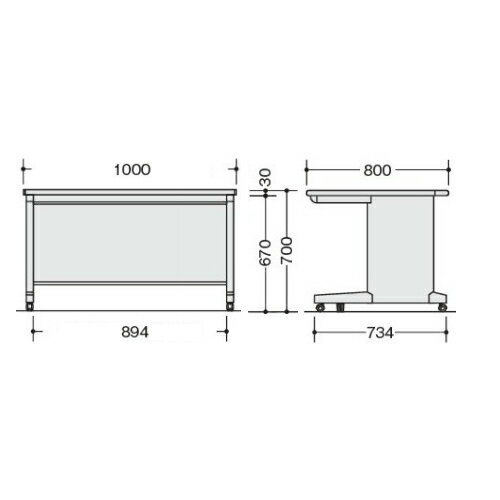【P3倍11/1 13-15時&最大1万円クーポン11/1】 平机 W1000mm 送料無料 PCデスク desk NED108FCDN [3]