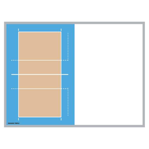 【名入れ無料】 作戦盤 バレーボール 移動式カラフル作戦板 コート図付 ホワイトボード キャスター付き 学校 体育 部活動 クラブチーム S-7917