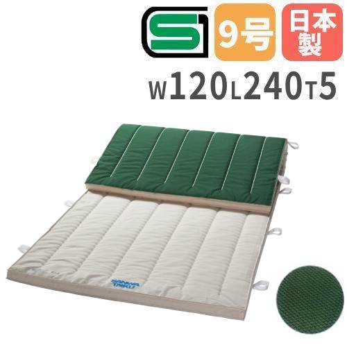 【ビジネス割10%OFF&1200円OFFクーポン3/28-4/28】体操マット 5cm厚 9号帆布 すべり止め付 120×240×5cm SGマーク付 運動マット 体育マット 合成スポンジマット 跳び箱 学校 体育 マット運動 鉄棒 日本製 S-9621