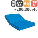 【法人限定】 体操マット 40cm厚 6号帆布 室内外兼用 折りたたみ 200×300×40cm 体育マット エバーマット ソフトマット セーフティーマット 日本製 S-9794