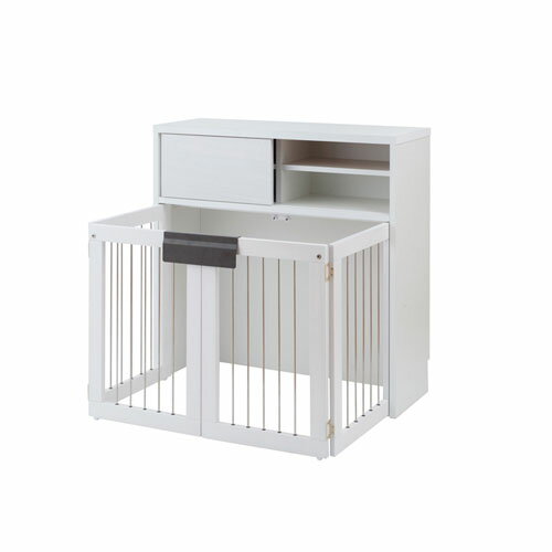 【最大1万円クーポン11/30】 ペットケージ 折りたたみ式ペットケージ 幅90cm ホワイト 収納付きケージ ..