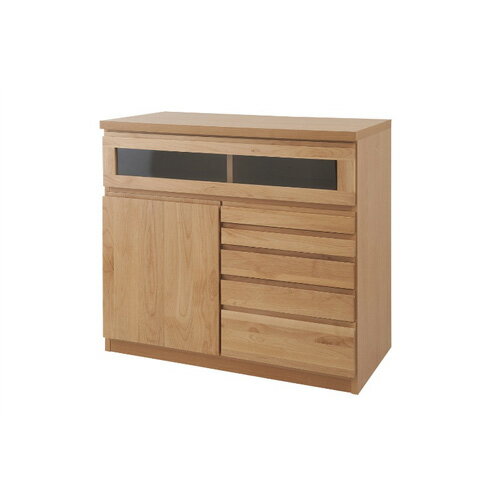 【最大1万円クーポン11/30】 リビングチェスト 幅90×奥行45×高さ86cm アルダー 天然木 完成品 国産 FAX..