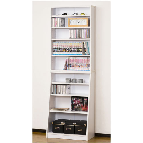 【P5倍2/5 13-15時&最大1万円クーポン2/4-10】 本棚 書棚 漫画 コミック 収納 収納棚 壁面収納 文庫本 CD収納 DVD収納 百科事典 可動棚 高さ調整 オープン本棚 小物置き コレクション SOHO-W60