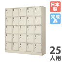 【法人限定】 【搬入設置】 シューズロッカー 25人用 5列5段 中棚付 シリンダー錠 下駄箱 シューズボックス 玄関収納 業務用 会社 完成品 日本製 SLK-2555-TNG