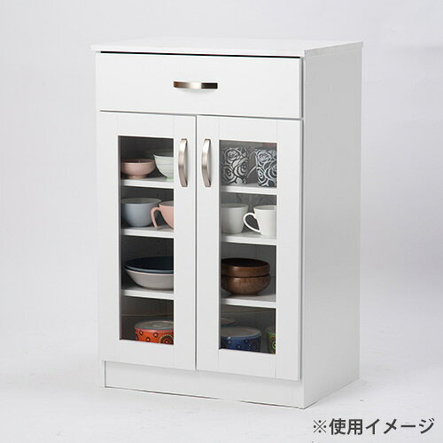 食器棚 幅590×奥行400×高さ900mm キャビネット 収納棚 キッチン収納 サイドボード ...
