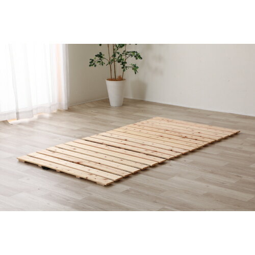 【P5倍11/15 13-15時&最大1万円クーポン11/14-16】 ロールひのき シングル すのこベッド 檜 コンパクト 収納 1人暮らし 木製 丸める 簡単収納 通気性 防虫 防ダニ 送料無料 省スペース 森林浴 日本製 B-VQ736S