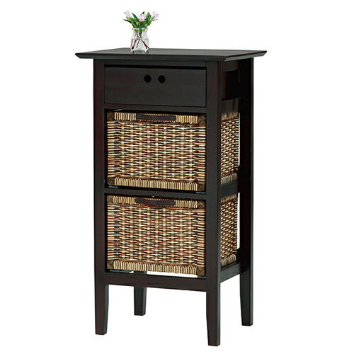 チェスト 2段 ラタン引き出し ハイチェスト バスケット 収納棚 籐タンス ラタン家具 収納ラック 籐チェスト アジアンテイスト G243AT 送料無料