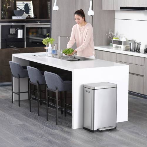ペダル式ゴミ箱 EKO 20L+20L 幅43.7×奥行33.5×高さ65.3cm ダストボックス くず入れ トラッシュボックス くずかご おしゃれ 蓋付き 1年保証 EK9368MT-20L-20L [3]