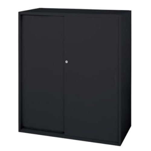 【P5倍5/25 13-15時&最大1万円クーポン5/23-26】 引戸書庫 3段 幅900×奥行450×高さ1050mm 上下兼用 スチール書庫 引き違い書庫 引違い書庫 キャビネット 鍵付き 書棚 本棚 書類収納 ブラック 黒 SSN45-10S-B