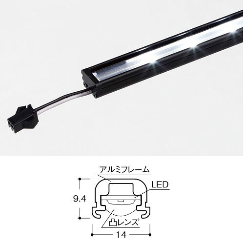 【最大1万円クーポン2/19-22】 【法人限定】ルミグラス用オプション LM-LED照明セット 横1灯・縦2灯 幅900×高さ600mm ガラスラック用照明 陳列ラック ショップ 店舗用品 S80701