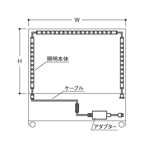 【最大1万円クーポン2/19-22】 【法人限定】ルミグラス用オプション LM-LED照明セット 横1灯・縦2灯 幅900×高さ600mm ガラスラック用照明 陳列ラック ショップ 店舗用品 S80701