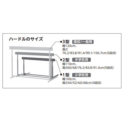 LOOKIT オフィス家具 インテリアの【P5倍8/20 13-15時&最大1万円クーポン8/20】 ハードル エバニュー 中学校用 固定式 スライド調節 プラスティック製バー 教育用ハードル 体育用品 陸上競技 陸上用品 教育施設 運動施設 体育 日本製 EGA105｜アングル3