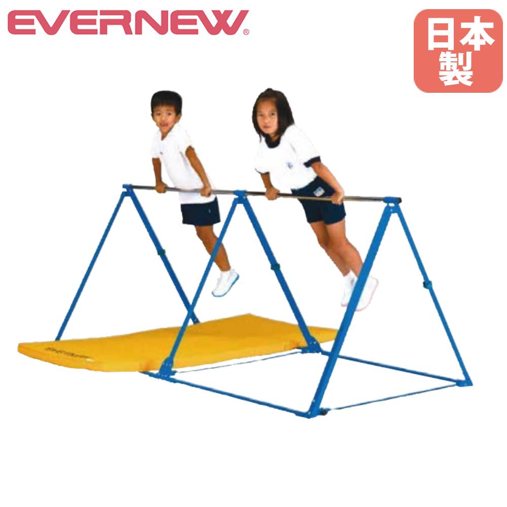 【最大1万円クーポン11/20-26】 三角鉄棒 折りたたみ エバニュー 幅250×奥行120×高さ100cm スチール製 小学校低学年向け 屋内 屋外 子供用鉄棒 折りたたみ式鉄棒 鉄棒用品 設備 日本製 EKD368