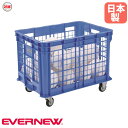 ボールカゴ エバニュー 幅66×長さ92×高さ71.5cm ポリエチレン製 直径10cmキャスター付 プラカゴ プラボックス 収納用品 ボール収納用品 部活 日本製 EKE258