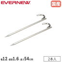サッカーゴール用ペグ 2本入 エバニュー 幅12×直径1.6×長さ54cm 内寸7cm スチール製 打ち込みポイント有 ゴール用ペグ ゴール固定用 部活 体育 日本製 EKU015