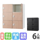【最大1万円クーポン6/3-10】 【設置無料】 パーソナルロッカー 6人用 2列3段 幅900×奥行450×高さ1050mm ダイヤル錠 ナチュラル アッシュ...