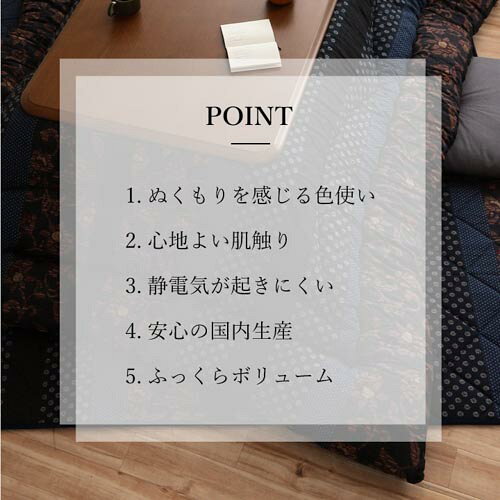 【P5倍5/30 13-15時&最大1万円クーポン5/30】 こたつ布団 イケヒコ 205×205cm 厚掛け 炬燵布団 こたつ掛け布団 掛け 綿 おしゃれ 正方形 リビング 洗える 家 日本製 モダン 和 ふっくら 保温 国産 MNY205205 [2]
