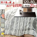 【P5倍6/15 13-15時&最大1万円クーポン6/15】 こたつ テーブル 国産 高さ4段階調節 折れ脚こたつ〔フラットローリエ〕 120×80cm+国産北...