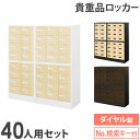 ロッカー セット 貴重品 収納 ボックス ダイヤル錠 40人用 木目 金庫 キャビネット 貴重品ロッカー 貴重品入れ ホテル セキュリティ 鍵 オフィス NSAFE-58-2C LOOKIT オフィス家具 インテリア