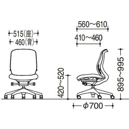 シルフィー チェア オカムラ オフィスチェア 岡村製作所 ワークチェア デスクチェア 椅子 クッションバックチェア アームレスチェア SOHO シンプル 国産 C633BR look-it-10561662 LOOKIT オフィス家具 インテリア サンプル画像3